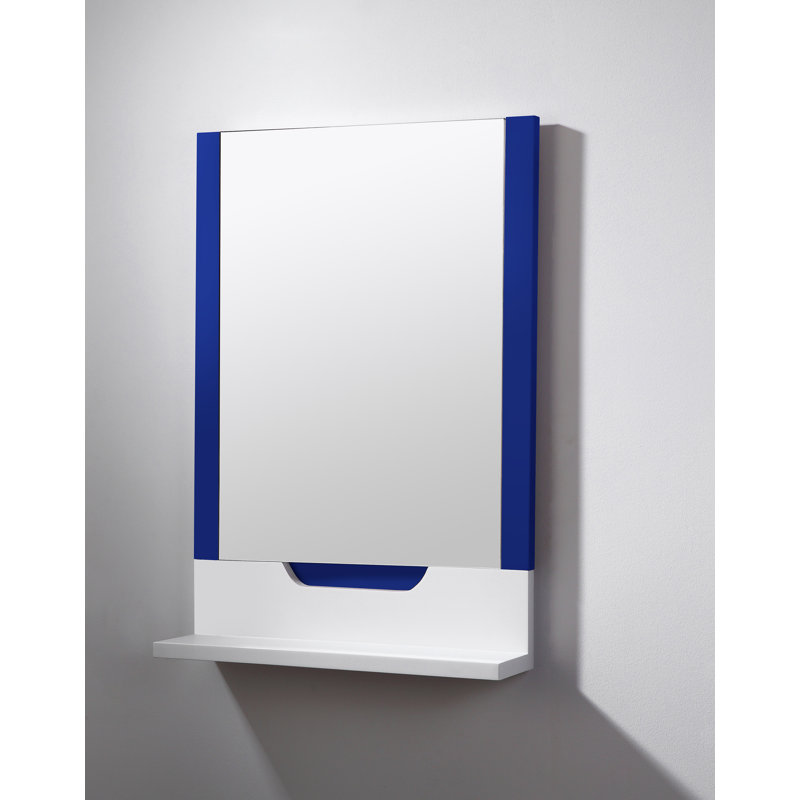Miroir de salle de bain Aliyas, Bleu/blanc