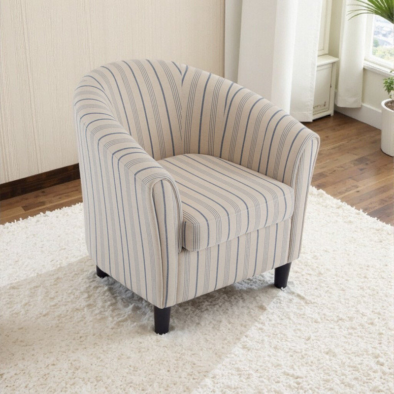 Fauteuil d'appoint rayé à rayures