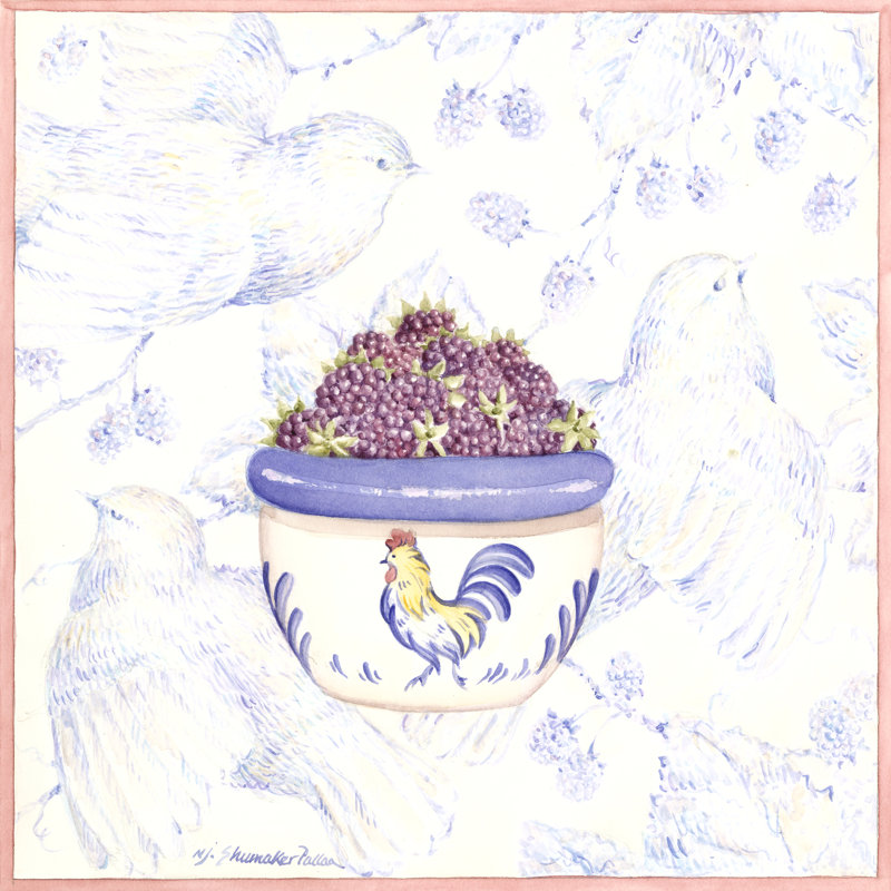 Toile & Berries II by Nancy Shumaker Pallan - Wrapped Canvas Print, 51cm H x 51cm W x 3.8cm D