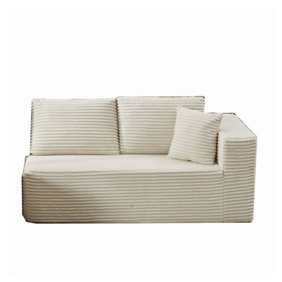 Canapé modulaire en velours côtelé beige Modern