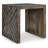 Dreg Side End Table with Chevron Design Panel, Rustic Brown Wood 24 Inch