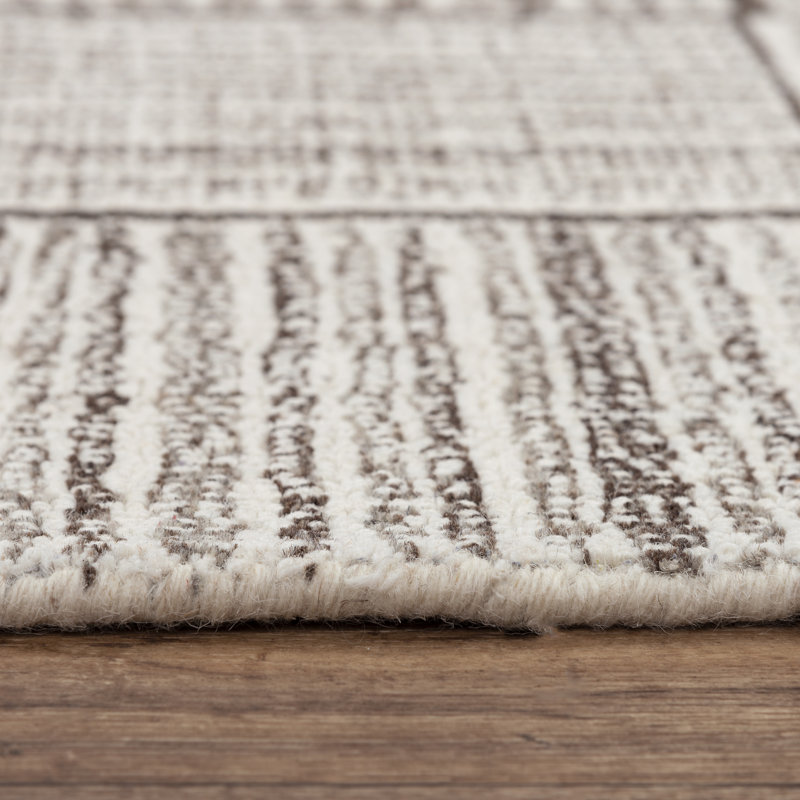 Tapis géométrique en laine touffeté à la main Kaavya, Rectangle 8 pi 6 po x 11 pi 6 po