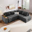 Canapé-lit modulaire en L de 91,5 pouces avec lit escamotable et rangement Canapé-lit avec rangement dissimulé Mirod, large accoudoir avec rangement