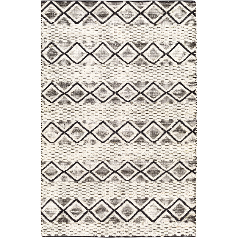 Tapis rose en laine tissé à la main Colin, Rectangle 3 pi x 5 pi