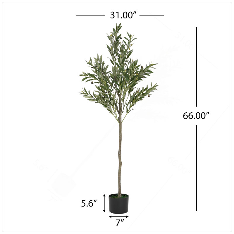 Olive artificielle avec pot, H 66 po x l 31 po x P 31 po