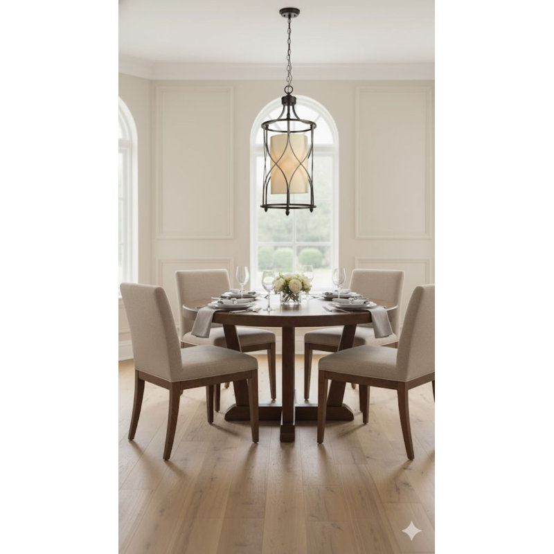 Traditional 1-Light Dark Brown Single Pendant 