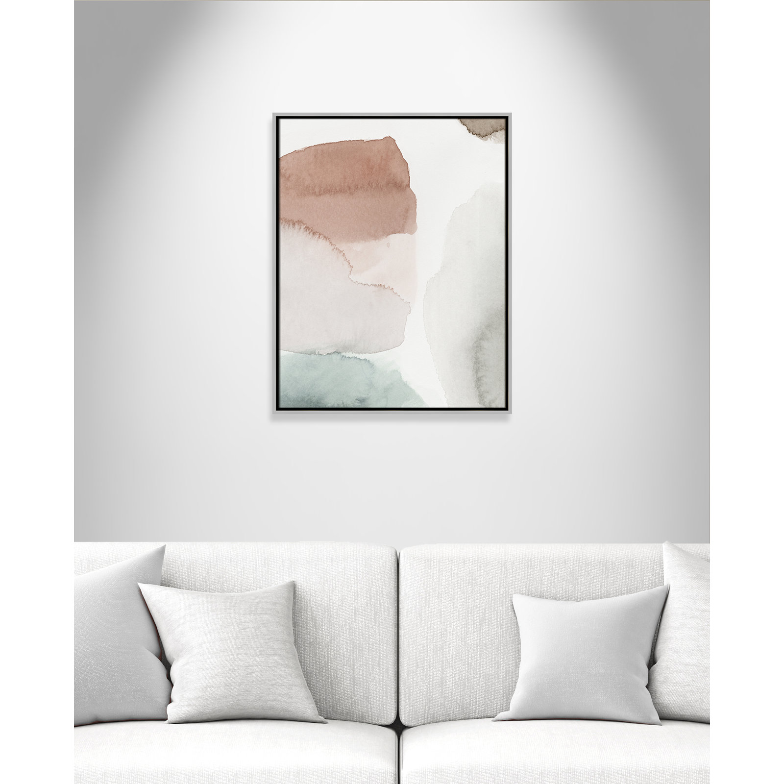 Weslyn "Hopeful II" Painting, 29.5" H x 23.5" W x 2" D, Silver Framed