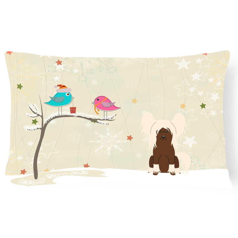 Coussin lombaire d’intérieur/d’extérieur carré de noël moderne, Crème