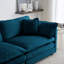 Canapé de coin confortable : Chenille bleue, matériaux de haute qualité, chenille de 10 cm : attrayant