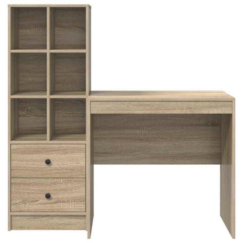 Desk With Storage With Drawer 2 Pcs 80 X 50 X 76 Cm, Sonoma Oak