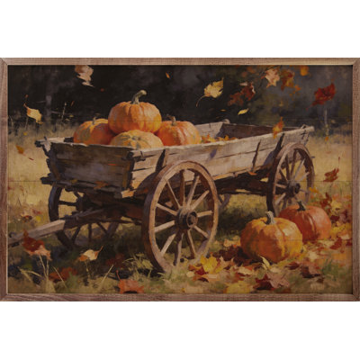 Rustic Harvest Wagon With Pumpkins
