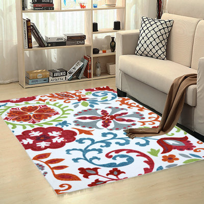 Tapis rouge / bleu / gris Luana