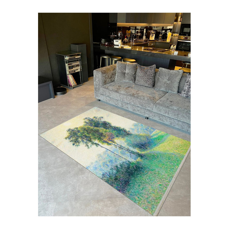 Tapis décoratif pastel, Sous-tapis rectangulaire de 3 pi 3 po x 4 pi 11 po