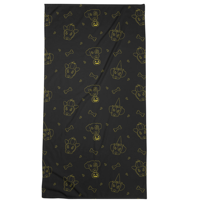 Bath Towel, Black/Yellow, Microfiber