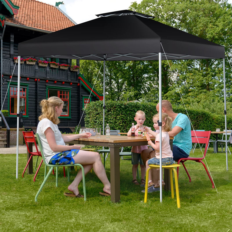 Veasley 3.1m x 3.1m Metal Pop-up Gazebo, Black