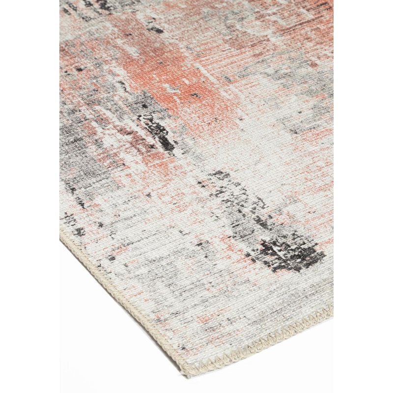 Tapis abstrait rosé Elizabethrose, Rectangle 8 pi 8 po x 12 pi
