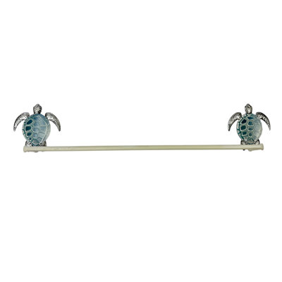 METAL SEA TURTLE TOWEL BAR, 23.75"X2.75"X4.5"