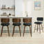Tabouret de comptoir pivotant rembourré avec structure en bois-114223064-114223067