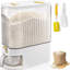 Distributeur de riz transparent, grand contenant à grain 22 lb avec tasse à mesurer