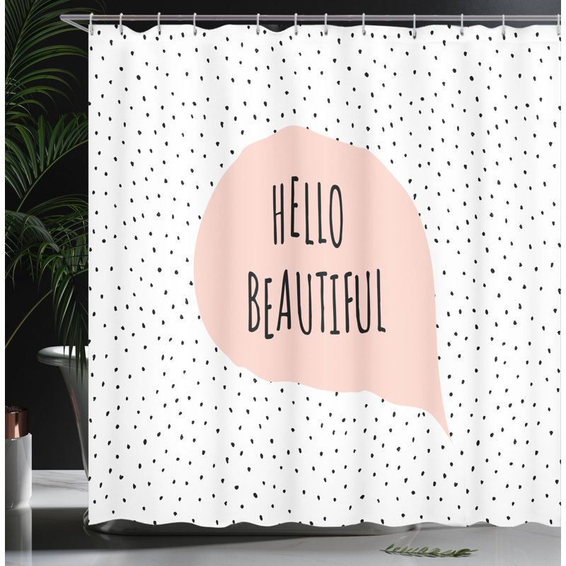 Ensemble de rideau de douche hello et crochets, H 70 po x l 69 po