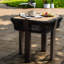 Tables de patio compactes, structure en bois d'acacia et table de bout d'extérieur moderne