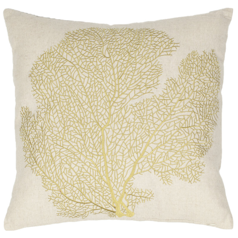 Robin Floral Linen Reversible Throw Pillow, Beach Lime