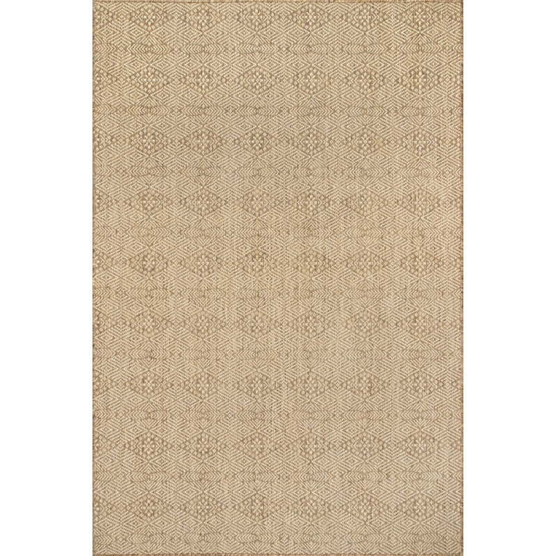 Tapis d'intérieur / extérieur géométrique tissé à la machine Roselyn, Rectangle 8 pi x 10 pi