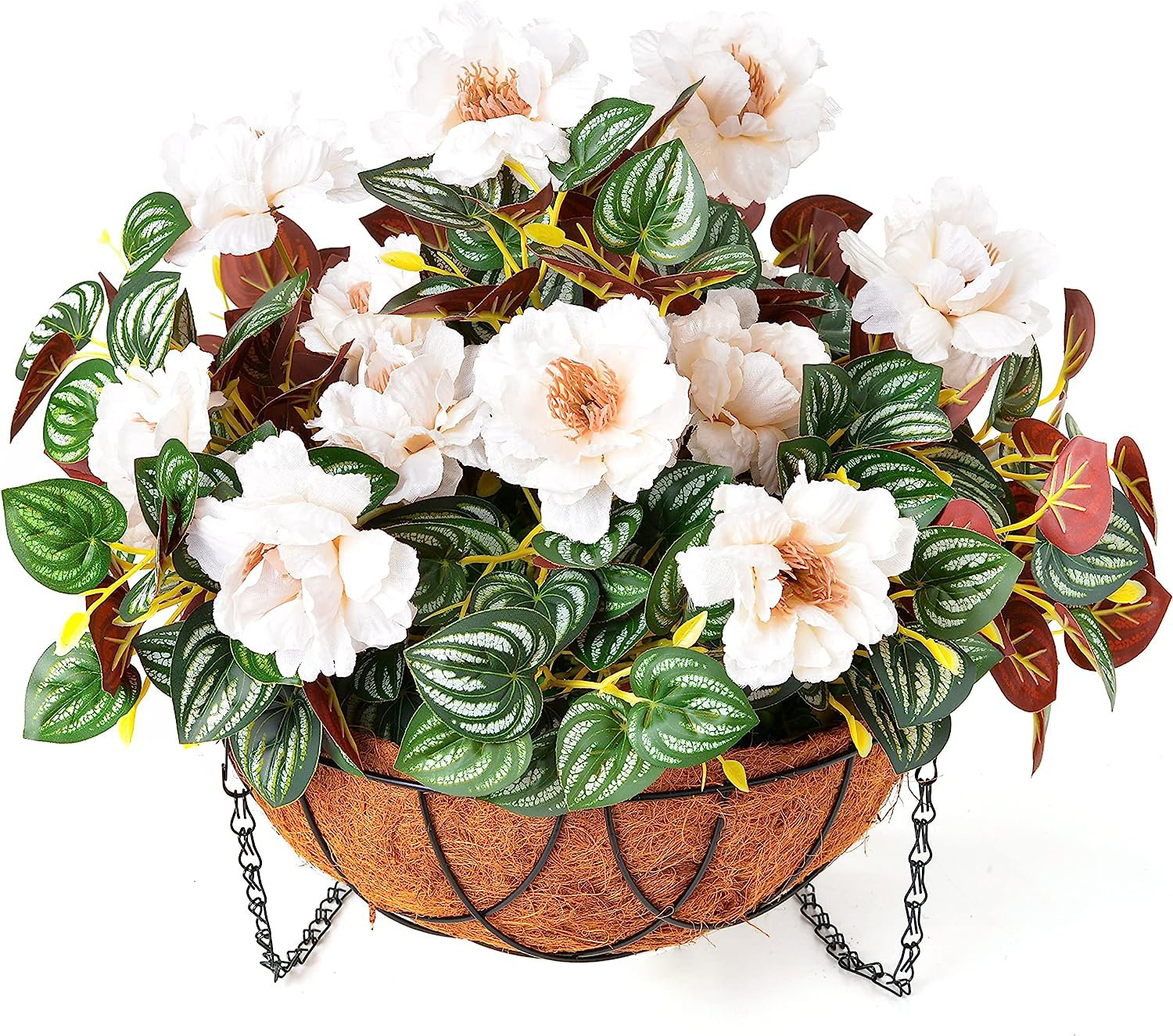 Primrue Ezell Silk Hanging Basket Arrangement in Basket Wayfair