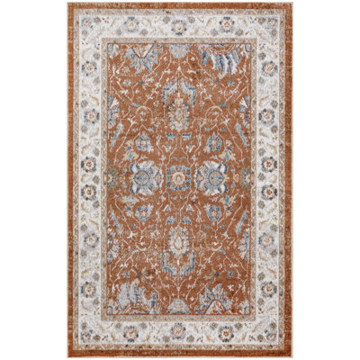 Graceanna 3'3" x 5' Rust Ivory Vintage Indoor Rug