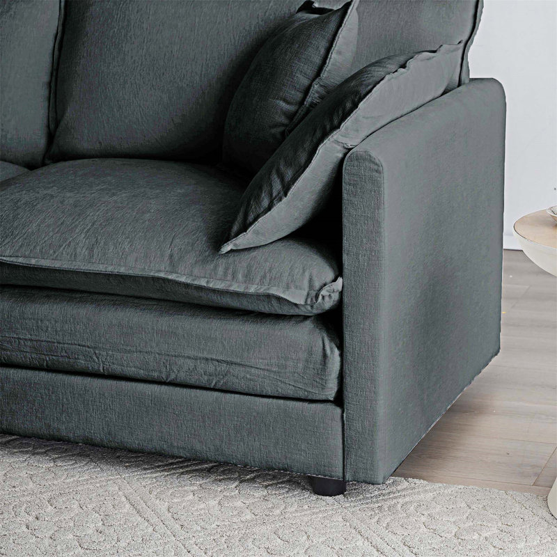 Canapé modulaire rembourré avec repose-pieds réversible