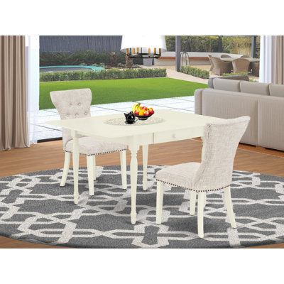 Rectangular Solid Wood Top With Dropleaf Dining Table Set