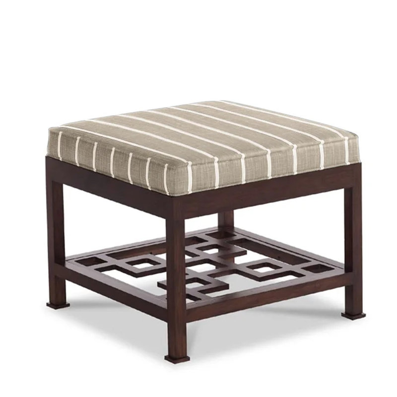 Delano Square Ottoman, Ecru Cotton