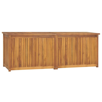 Marlow Home Co. Groover 59.1cm W Water Resistant Teak Solid Wood Deck Box in Brown