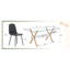 Table de salle à manger transparente en verre trempé avec 8 chaises et pieds en métal. Grande table avec pieds en X en métal-1485090319-1485090320