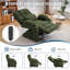 Très grand fauteuil inclinable électrique massant et chauffant, port USB et coussin lombaire de 25,6 po de large, vert