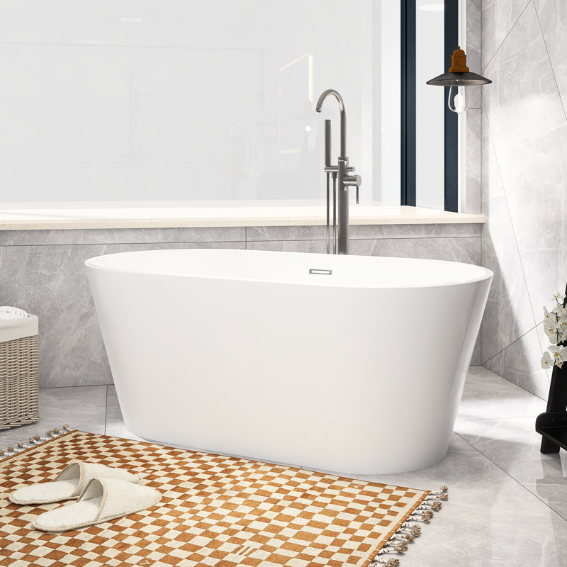 59'' x 31.1'' Soaking Acrylic Bathtub