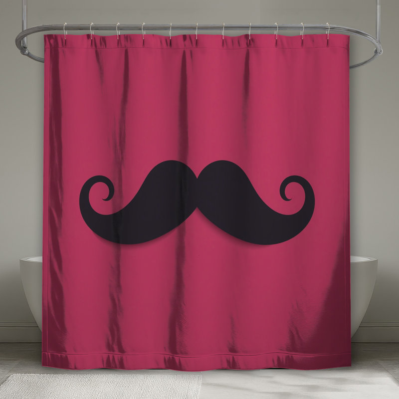 Rideaux de douche noirs à moustache frisée extra longs, L 70 po x H 84 po