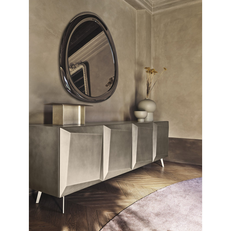 Buffets Alterego, H 31,13 po x l 95 po x P 19,75 po, Beige mat perlé brossé / beige perle mat