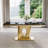 70.08”Faux Marble Top Pedestal Dining Table Set-1920918216-1920918217-1920918258