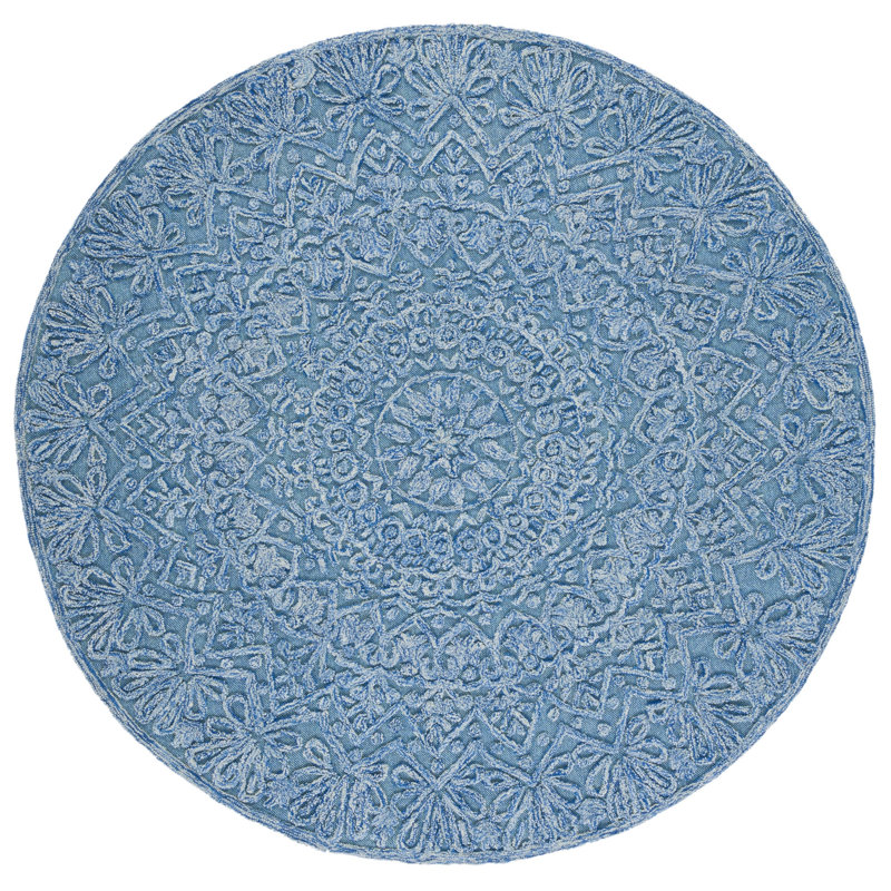 Scottsville Hand Tufted Performance Geometric Rug, Round 6'