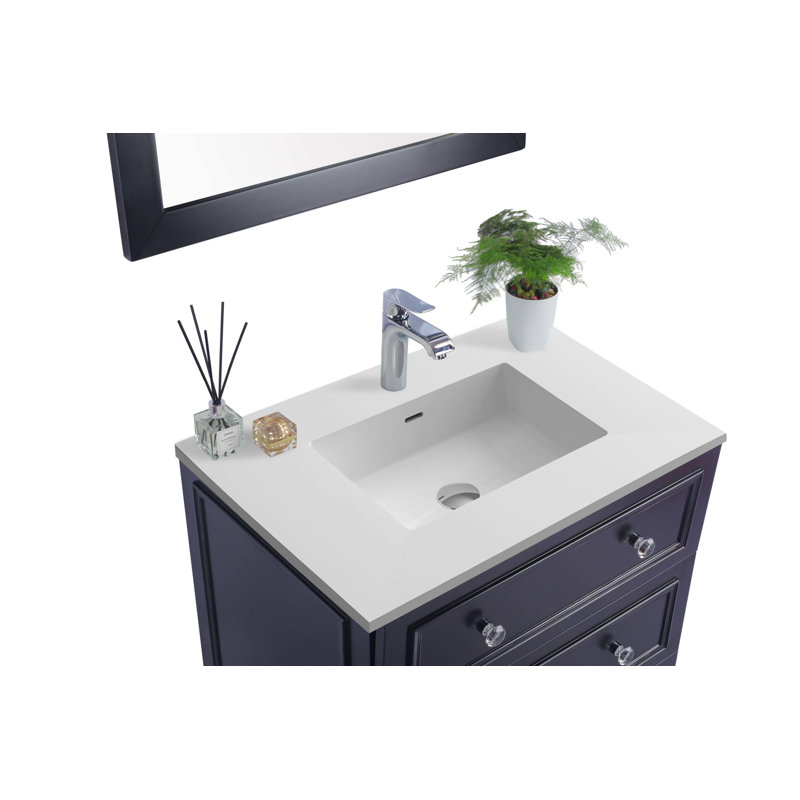 Ensemble de meuble-lavabo simple 30 po Medina, Blanc mat, Espresso
