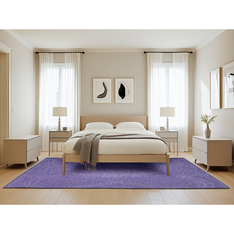 Tapis violet tissé à la machine, Rectangle 5 pi x 8 pi