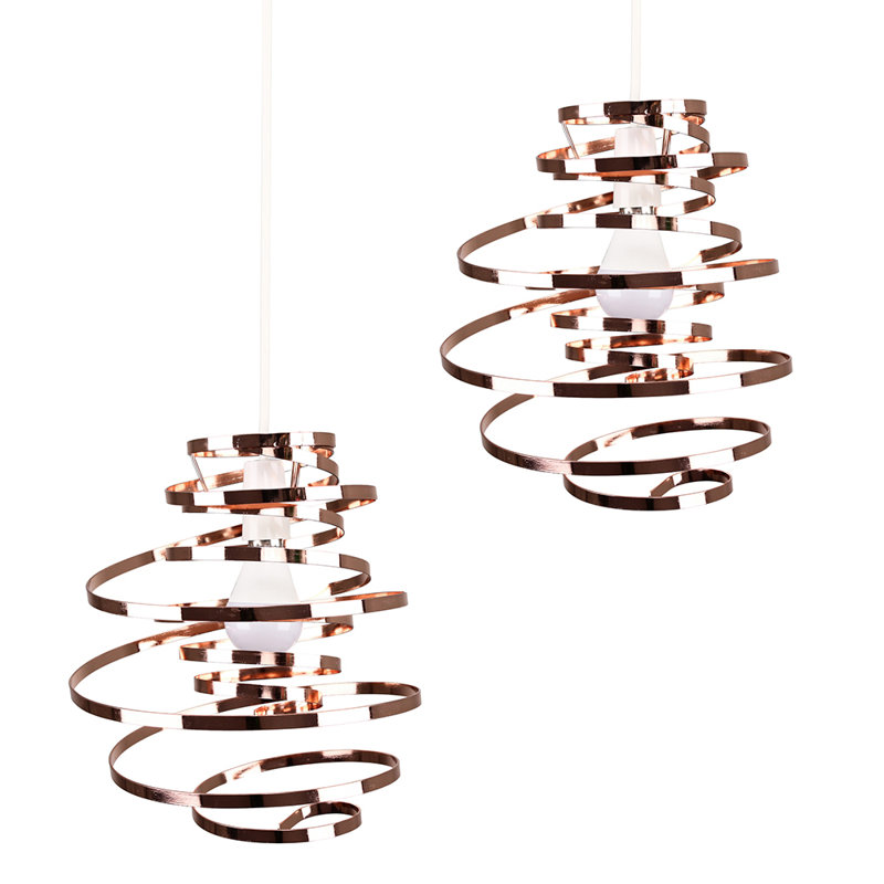 Overturf 35cm H Metal Novelty Pendant Shade ( Clip On ), Copper, Yes