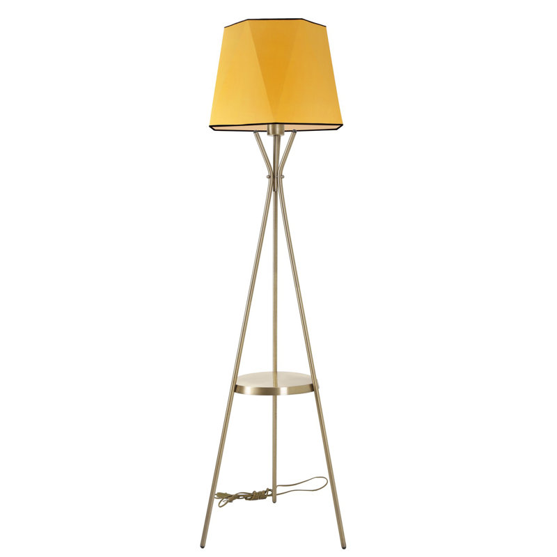 Breigha 165cm Tray Table Floor Lamp, Mustard