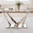 Neya Glass Top Metal Base Dining Table