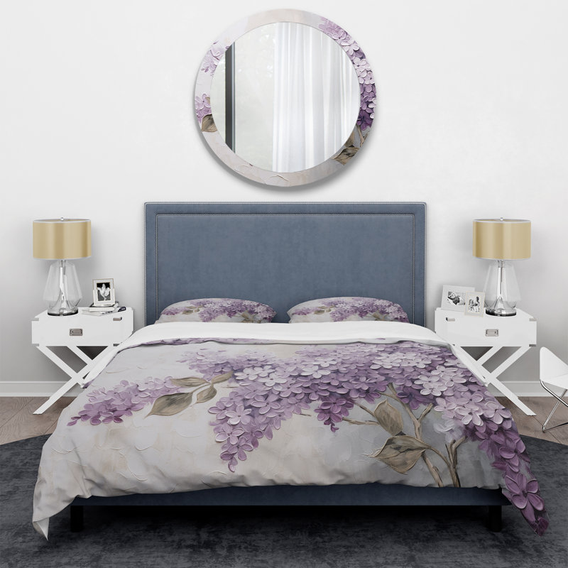 Ensemble de housse de couette Beautiful Lilac Dreamscape - Lilacs, Housse de couette pour grand lit et 2 taies décor