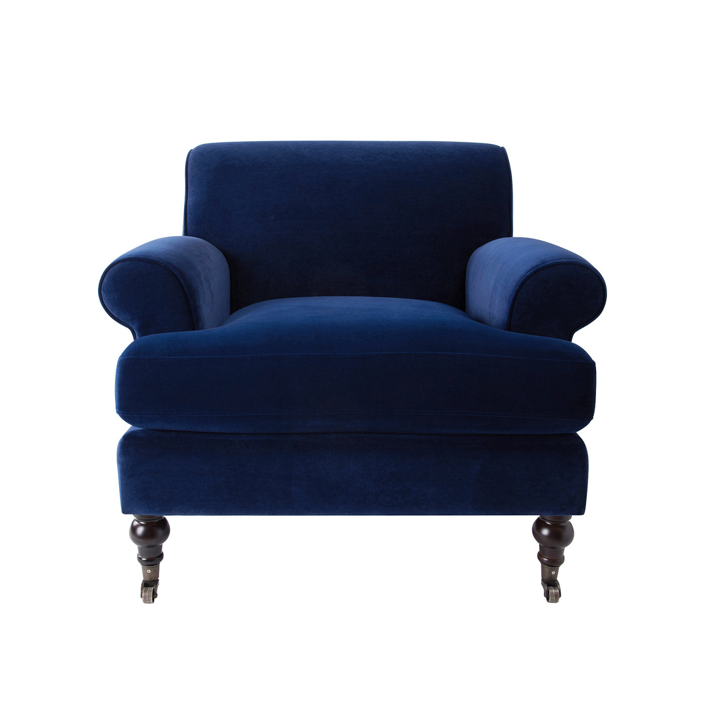 Harbor Upholstered Armchair, Navy Blue Velvet