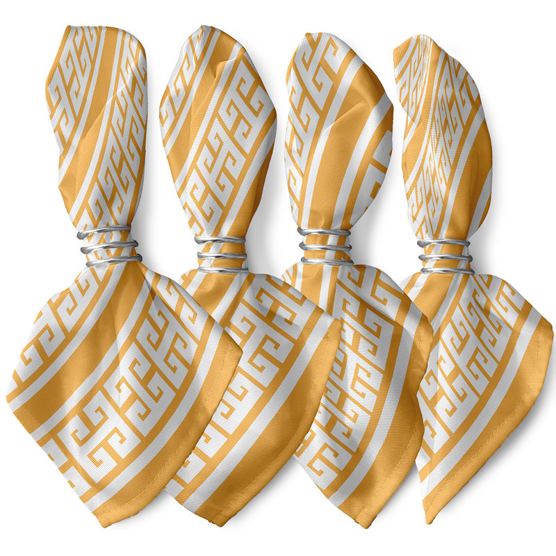 Adaysha Key Stripe Napkins, Yellow