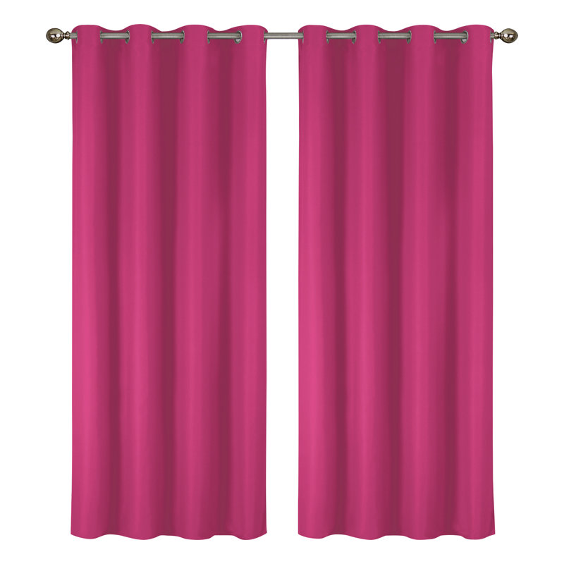 Paire de rideaux occultant avec œillets 54 po x 84 po, Rose vif, L 54 po x L 84 po
