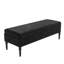 Safar Plain Upholstered Plush Velvet Ottoman Storage Bench with Black Turned Wooden Legs-903306343-904617009